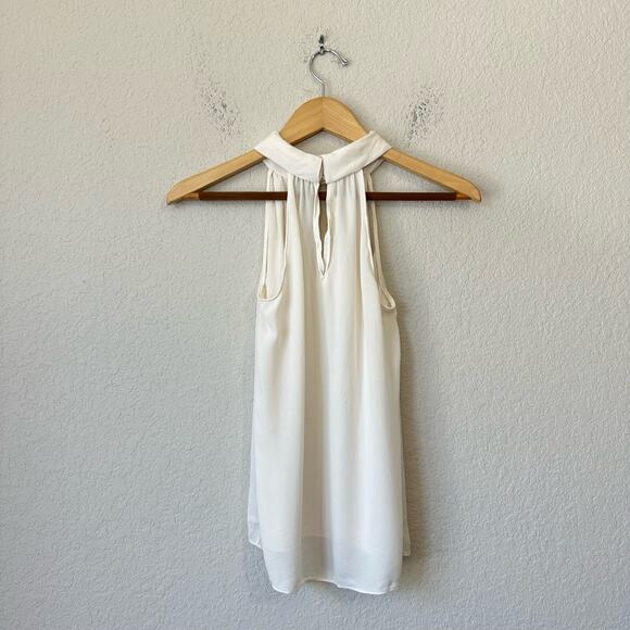 RAMY BROOK Trinity Choker Top Ivory Silk Sleeveless Halter Minimalist - Picture 2 of 13